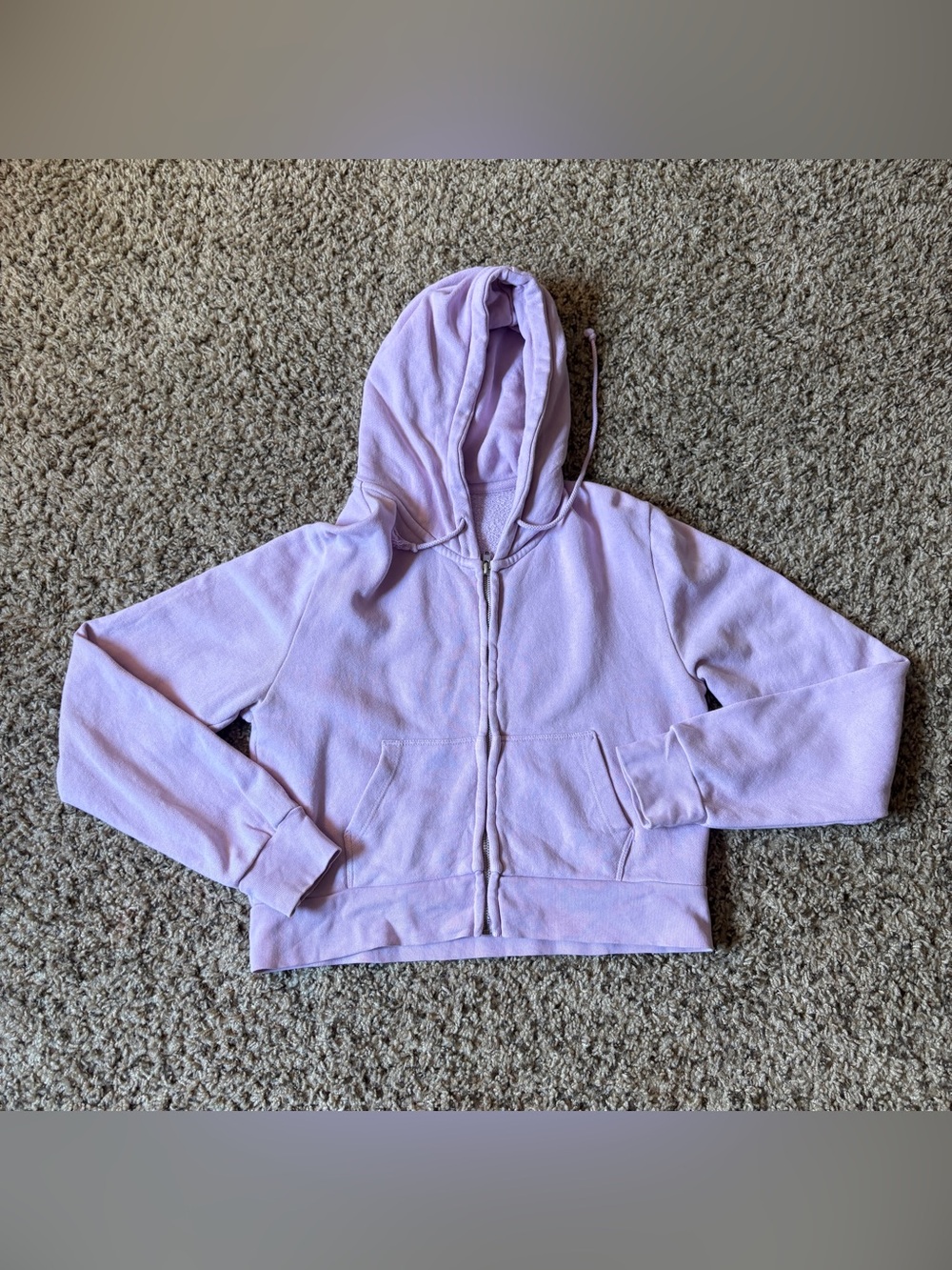 Brandy Melville Pink Fleece Cropped Hoodie One Size